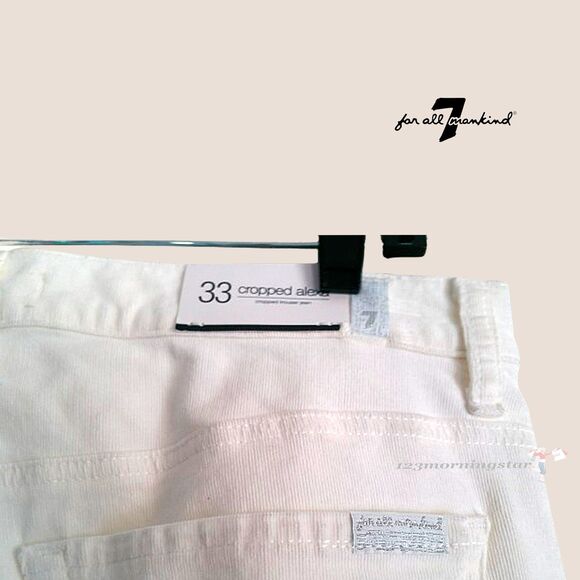 7 FOR ALL MANKIND NEW ALEXA Corduroy High Waist Crop Wide Leg Pant 33 - Picture 10 of 11